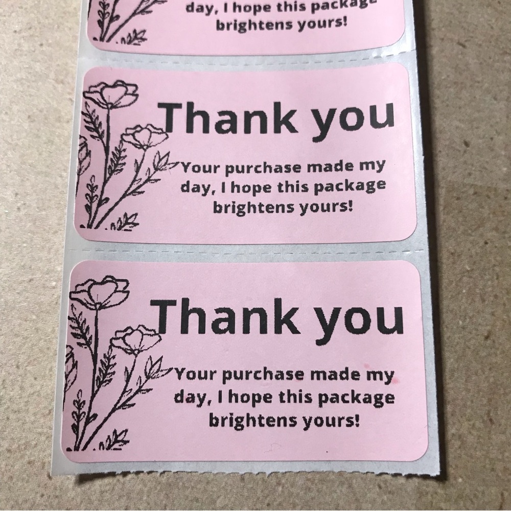 4x$20 💲💲100 Thank you your purchase made my day thermal stickers #991